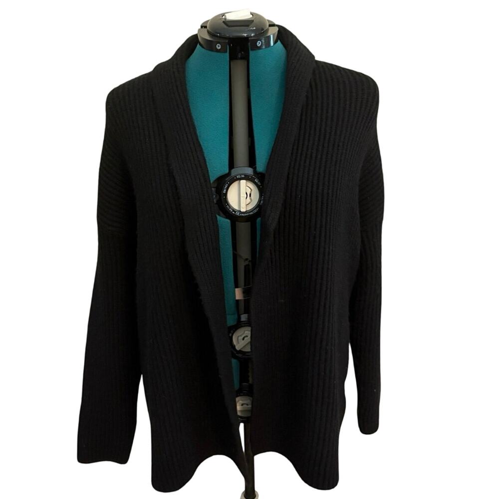 MAGASCHONI Black Open Front Soft Knit Cardigan Womens Medium NWT